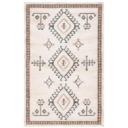 Safavieh 4 x 6 ft. Kilim Flat Weave Rectangle Area Rug Ivory & Black KLM762A-4